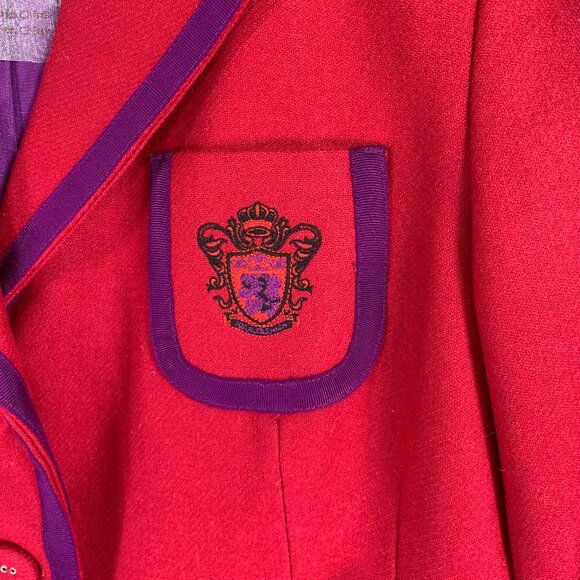Baia Red purple Suit Jacket with Classic Fit and Versatile Style Boxy Fit sz8 - Picture 4 of 16